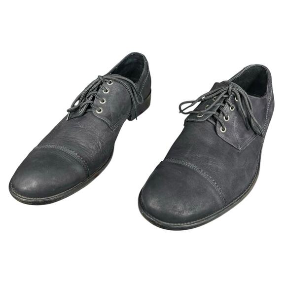Allsaints Men’s Black Leather Distressed Cap To Oxford Size 46 US 13 main image 6